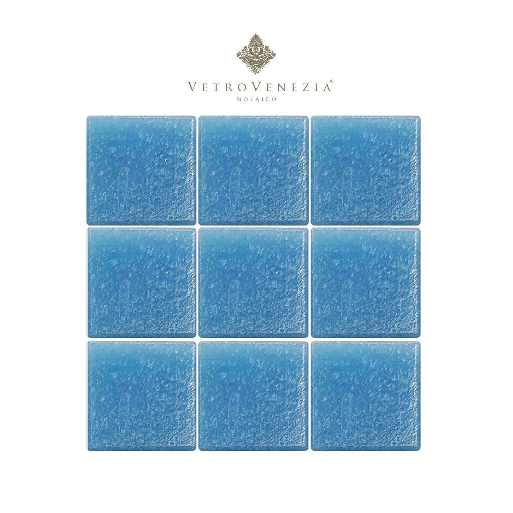 Vetro Venezia Esencial – Color Azul Acapulco A03, 2×2 cms- Mosaico para  Alberca | GPA