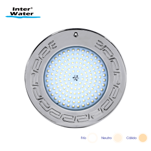 Reflector Inter NOVA LED Acero Inox, blanco cálido y frío, 25 cms - Inter Water