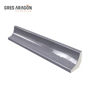 Pieza Redondeada para Media Caña Gris - Gres de Aragón