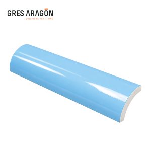 Pieza Redondeada para Borde Azul Claro - Gres de Aragón